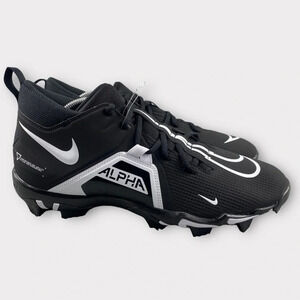 NEW Nike Alpha Menace 3 Shark Football Lineman Cleats Mens 12W Black White Laces